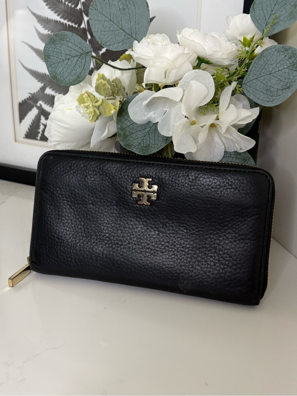TORY BURCH Peppled Leather Wallet, Black - Picture 3 of 9